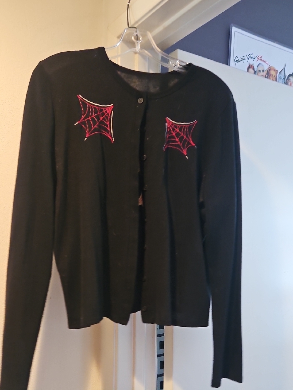 Rockabilly Pin Striped Black And Red Sweater 2XL